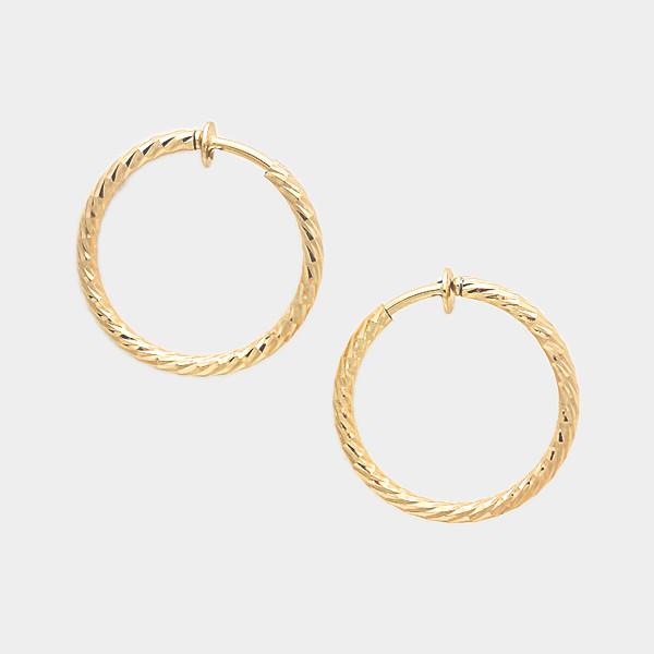 Clip-On Hoop Earrings in Gold