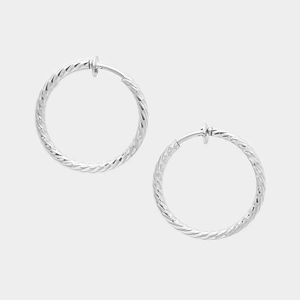 Clip-On Hoop Earrings in Silver