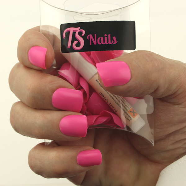 Hot Pink (Short) Trans Spa Nail Set