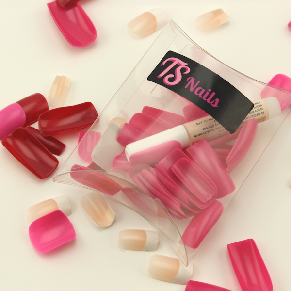 Hot Pink (Long) Trans Spa Nail Set