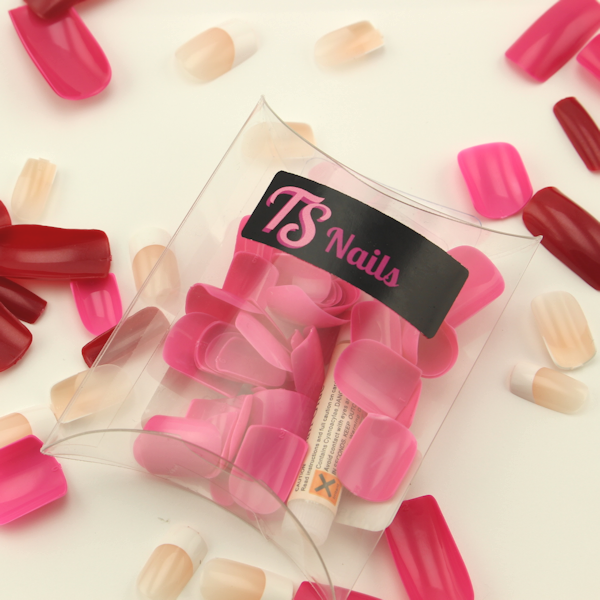 Hot Pink (Short) Trans Spa Nail Set
