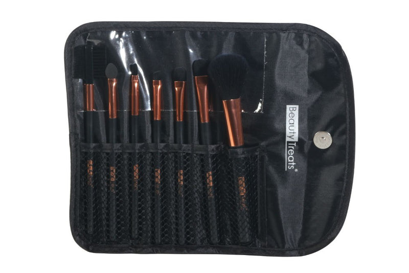 7-Piece Brush Set in Pouch (Black Pyramid/Copper)